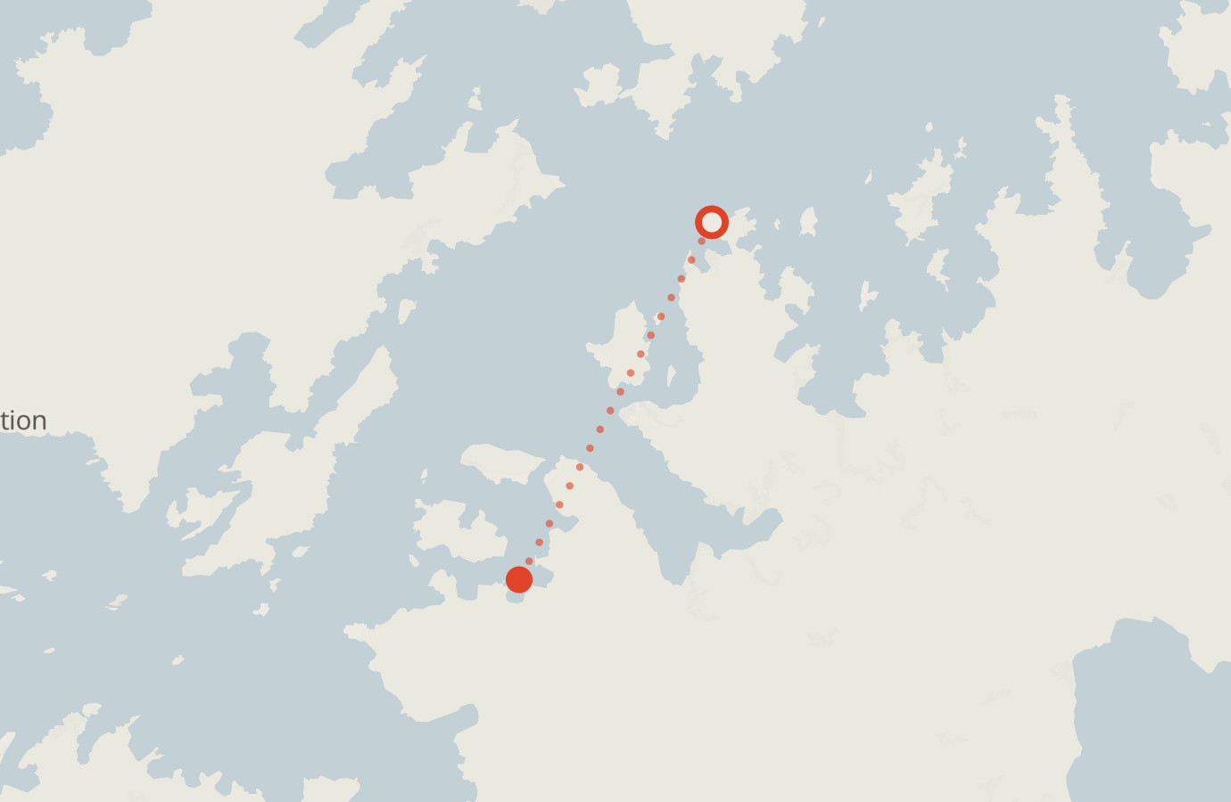 Activity map — real sighting points on an OpenStreetMap basemap