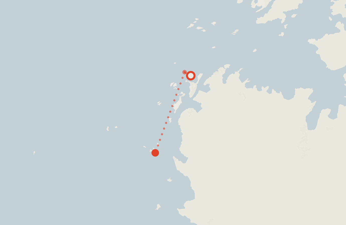 Activity map — real sighting points on an OpenStreetMap basemap