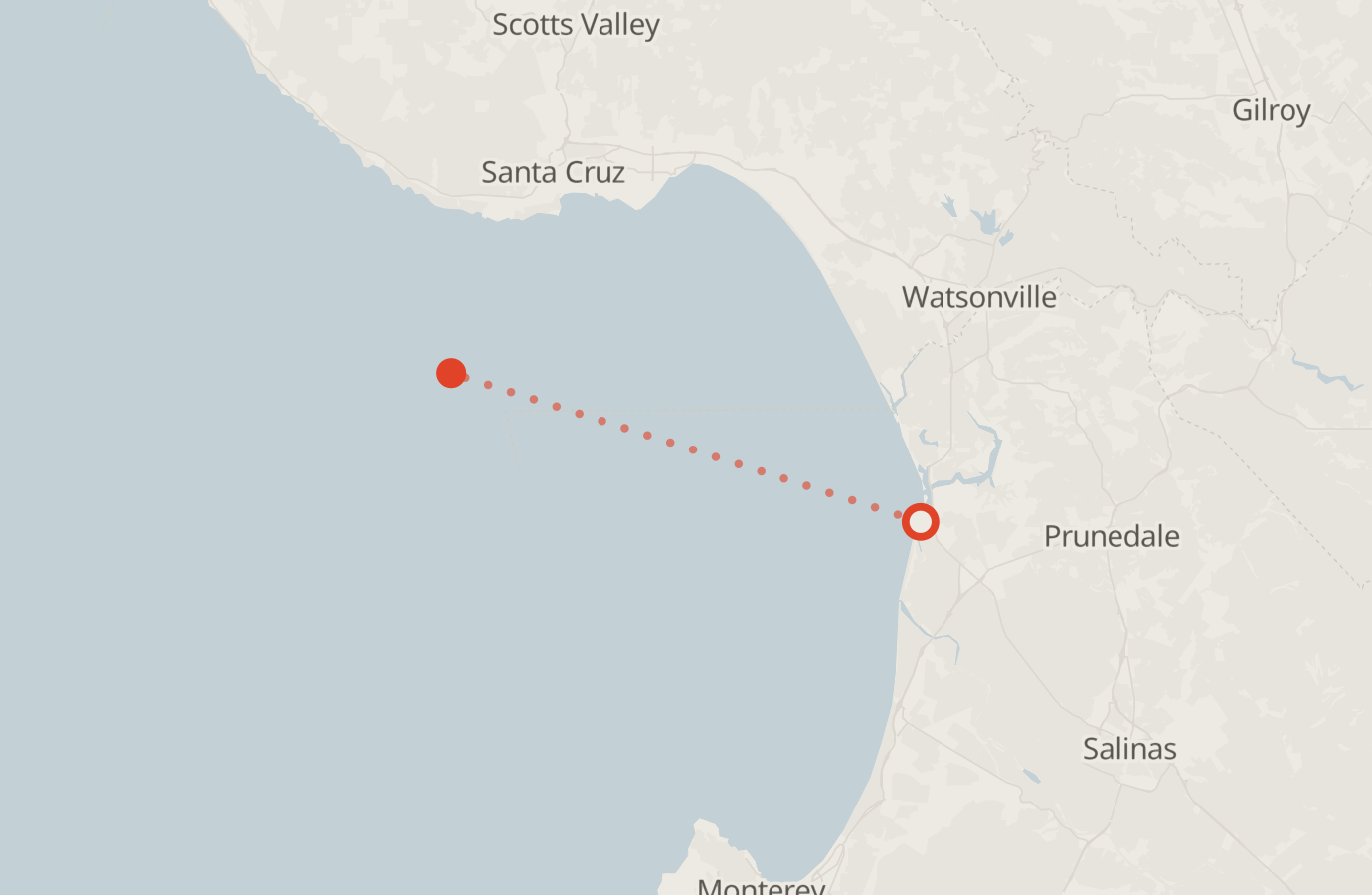 Activity map — real sighting points on an OpenStreetMap basemap