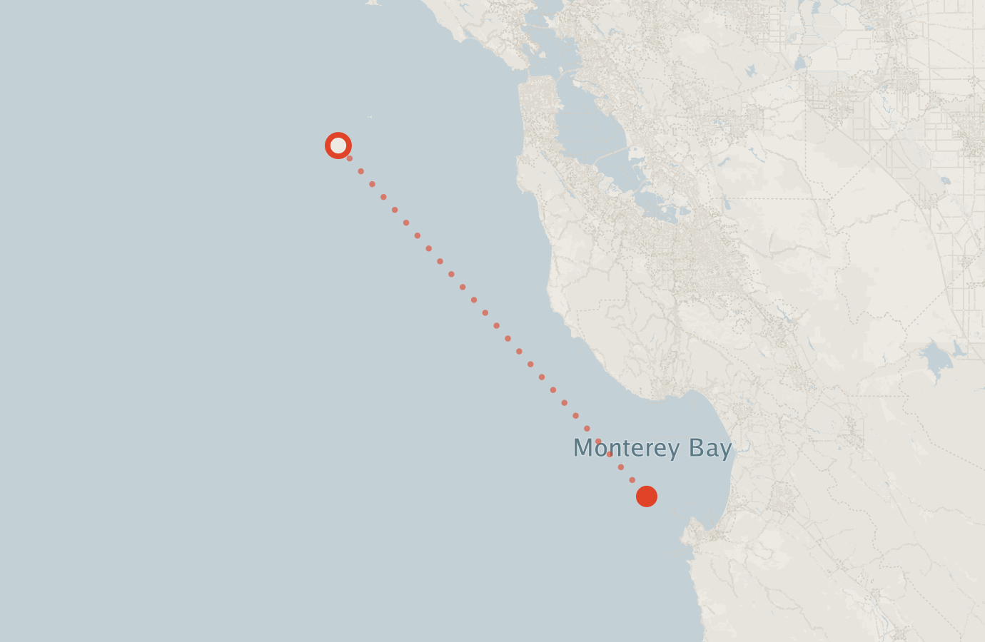 Activity map — real sighting points on an OpenStreetMap basemap