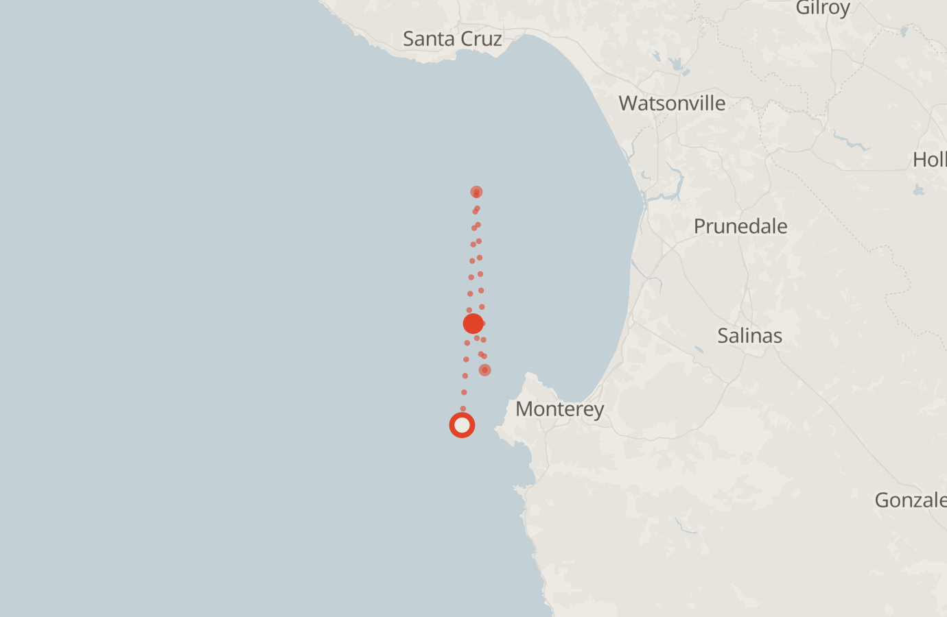 Activity map — real sighting points on an OpenStreetMap basemap