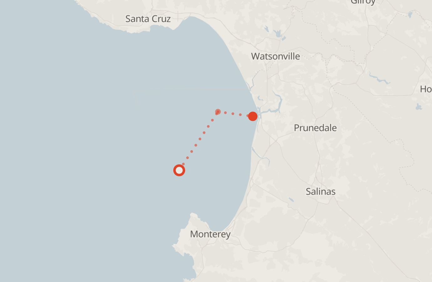 Activity map — real sighting points on an OpenStreetMap basemap