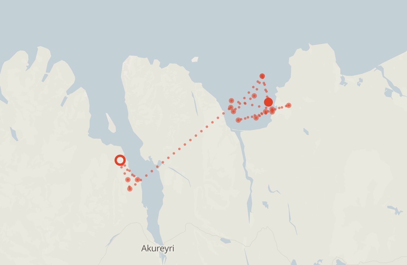 Activity map — real sighting points on an OpenStreetMap basemap