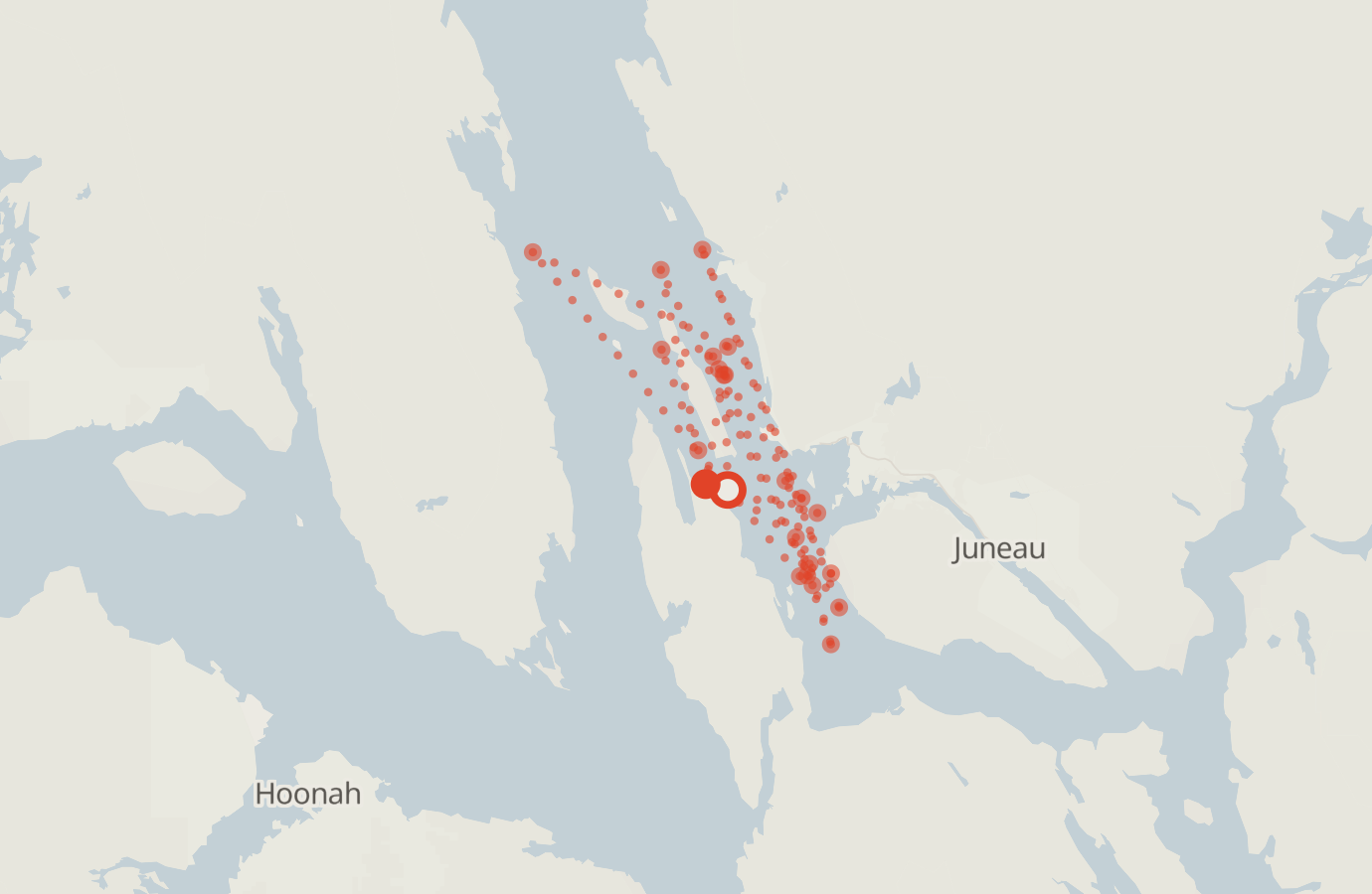 Activity map — real sighting points on an OpenStreetMap basemap