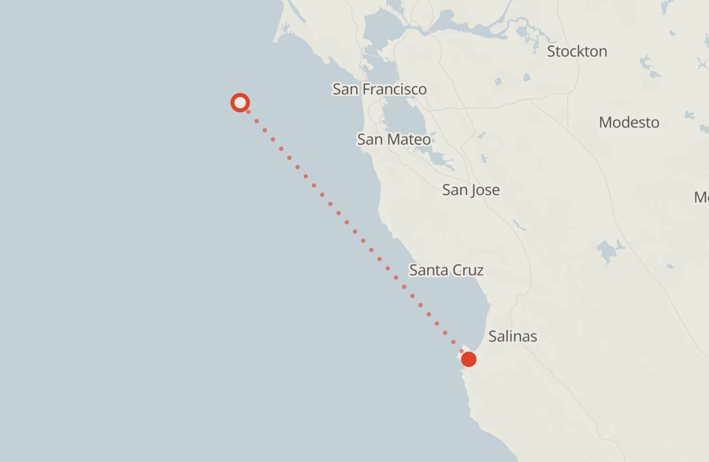Activity map — real sighting points on an OpenStreetMap basemap