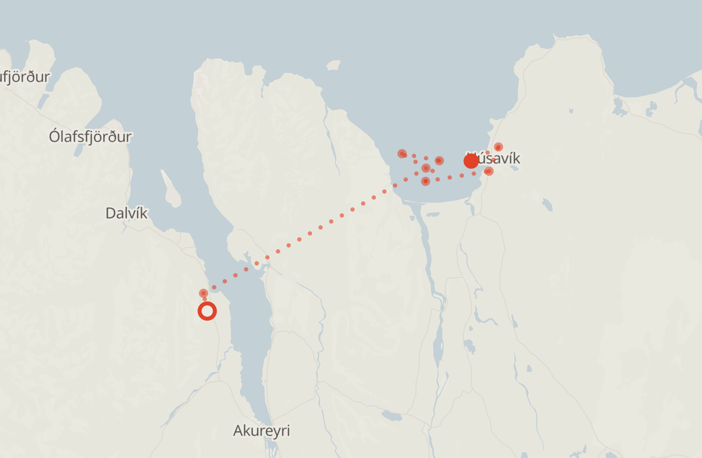Activity map — real sighting points on an OpenStreetMap basemap