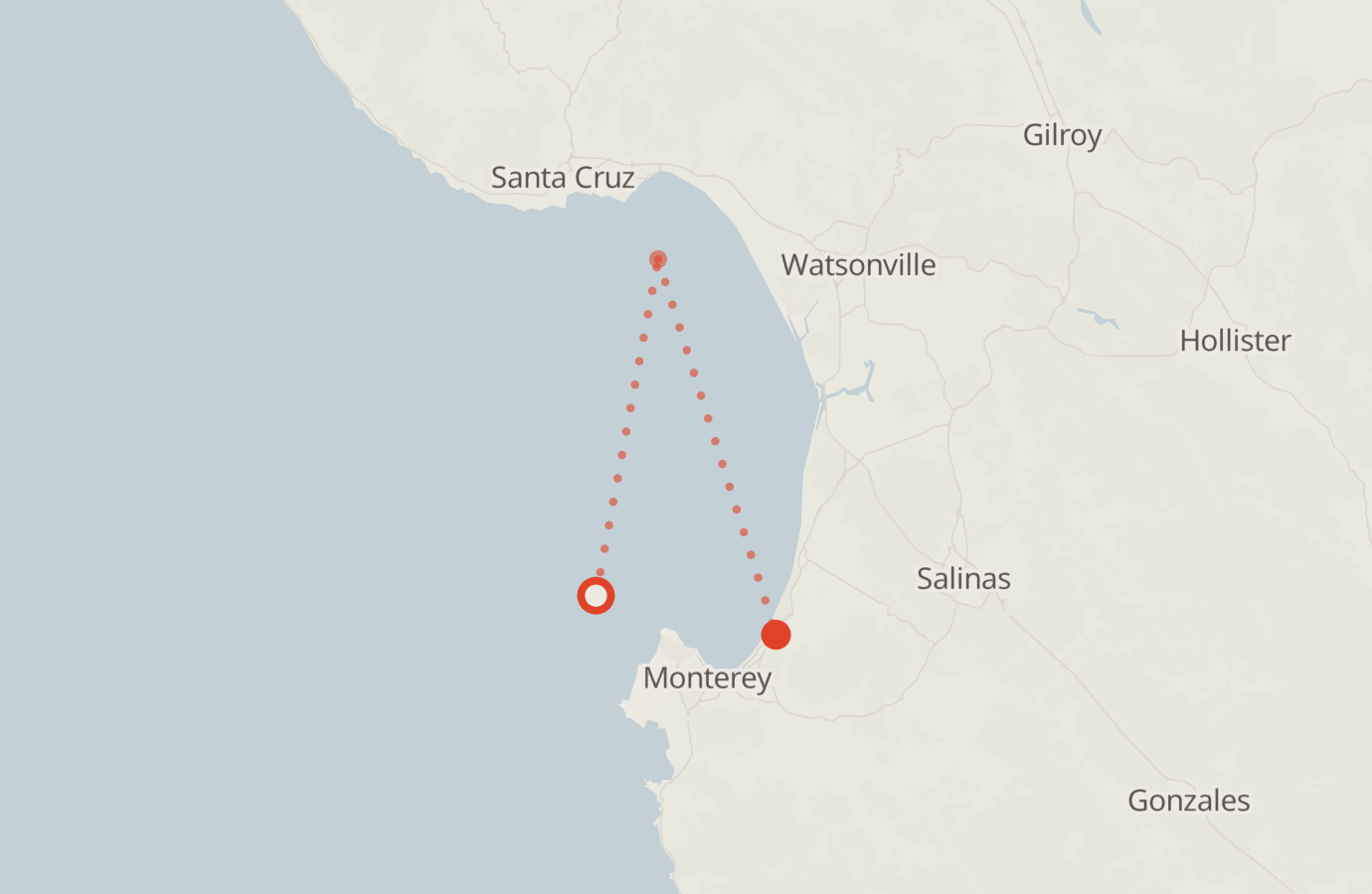 Activity map — real sighting points on an OpenStreetMap basemap