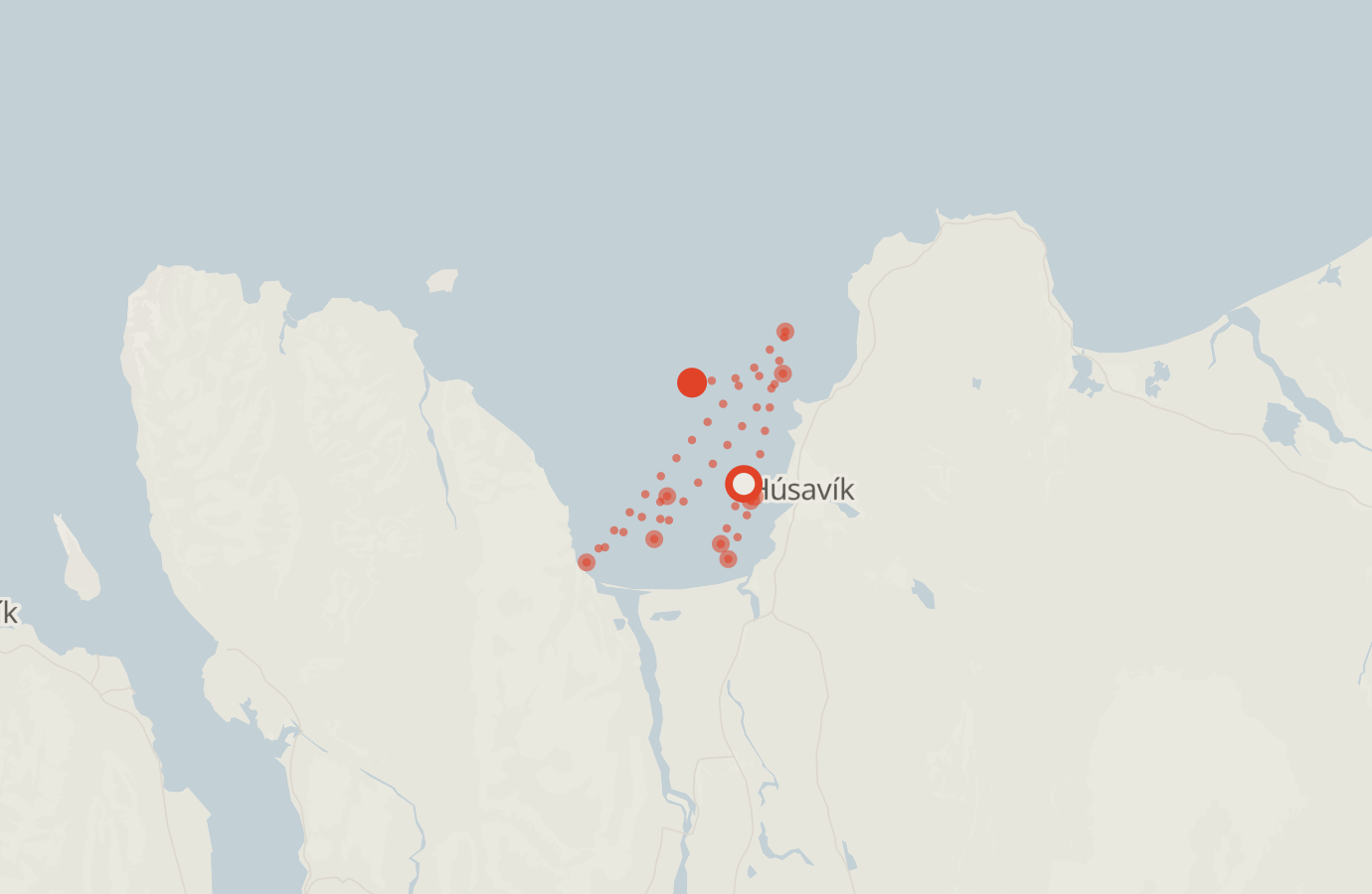Activity map — real sighting points on an OpenStreetMap basemap