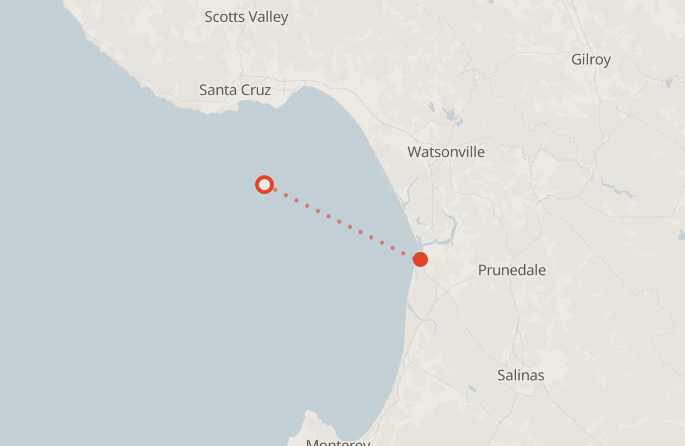 Activity map — real sighting points on an OpenStreetMap basemap
