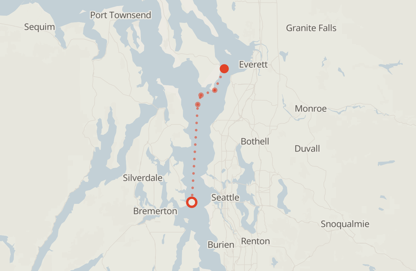 Activity map — real sighting points on an OpenStreetMap basemap