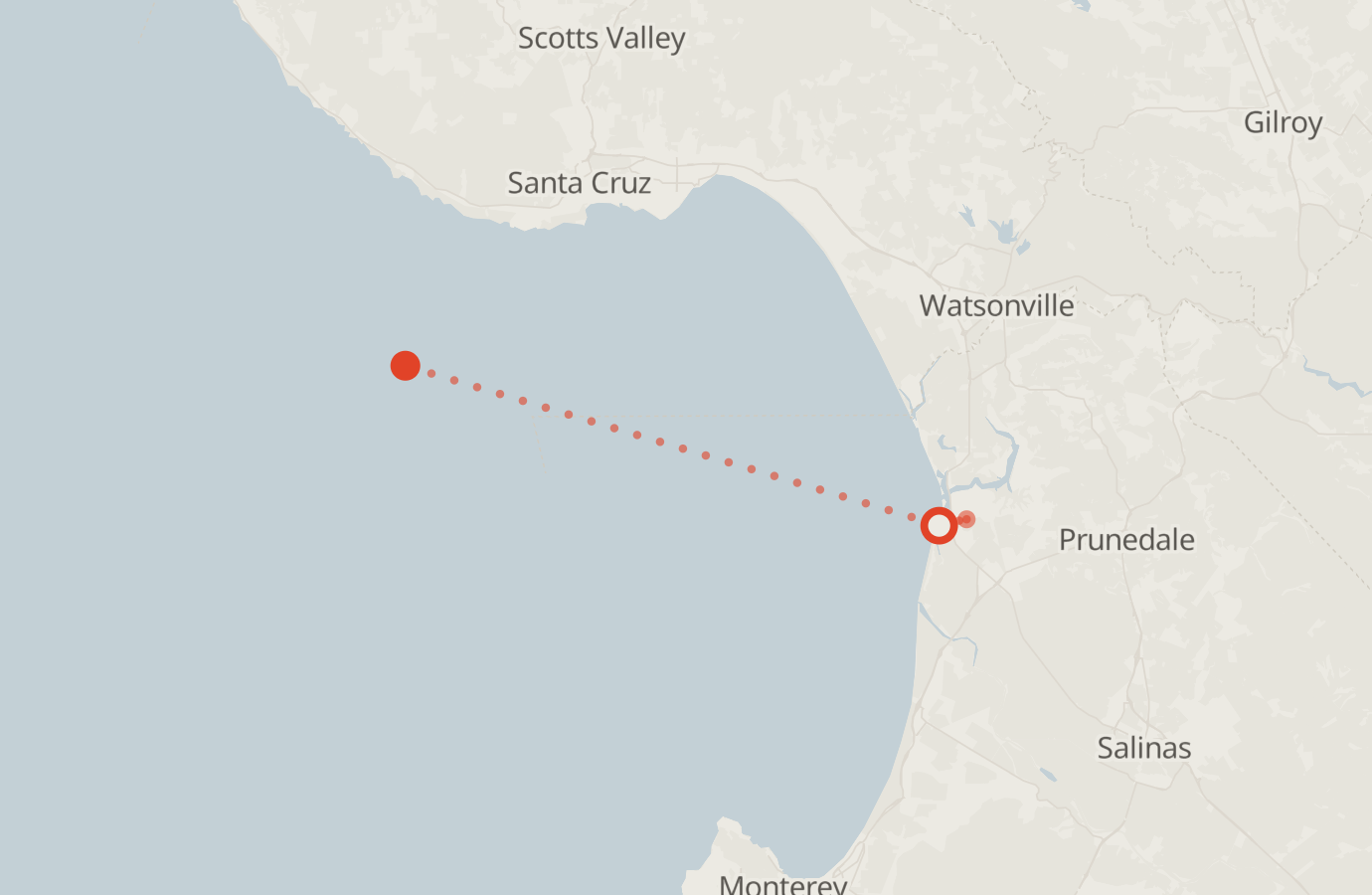 Activity map — real sighting points on an OpenStreetMap basemap