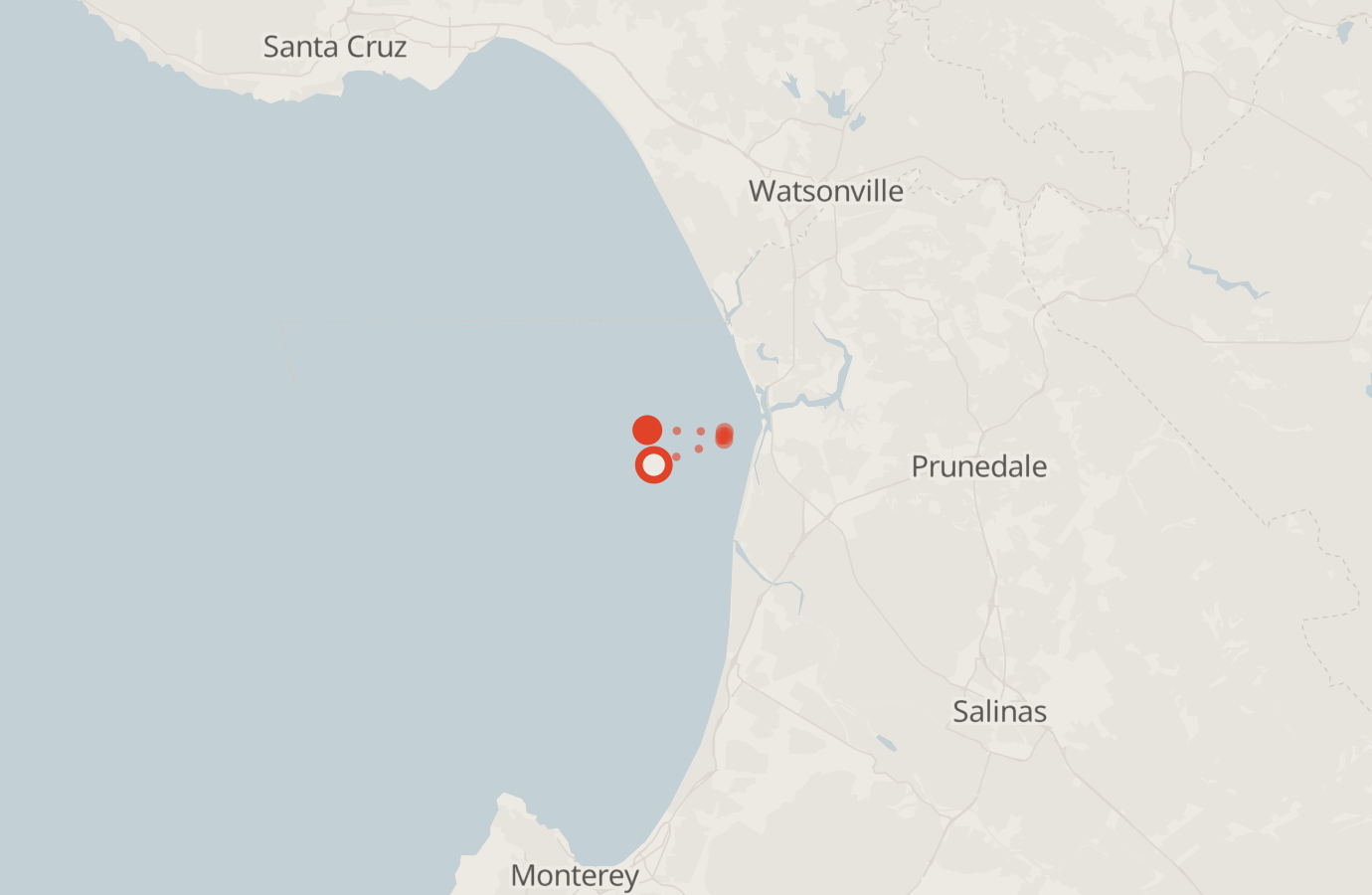Activity map — real sighting points on an OpenStreetMap basemap