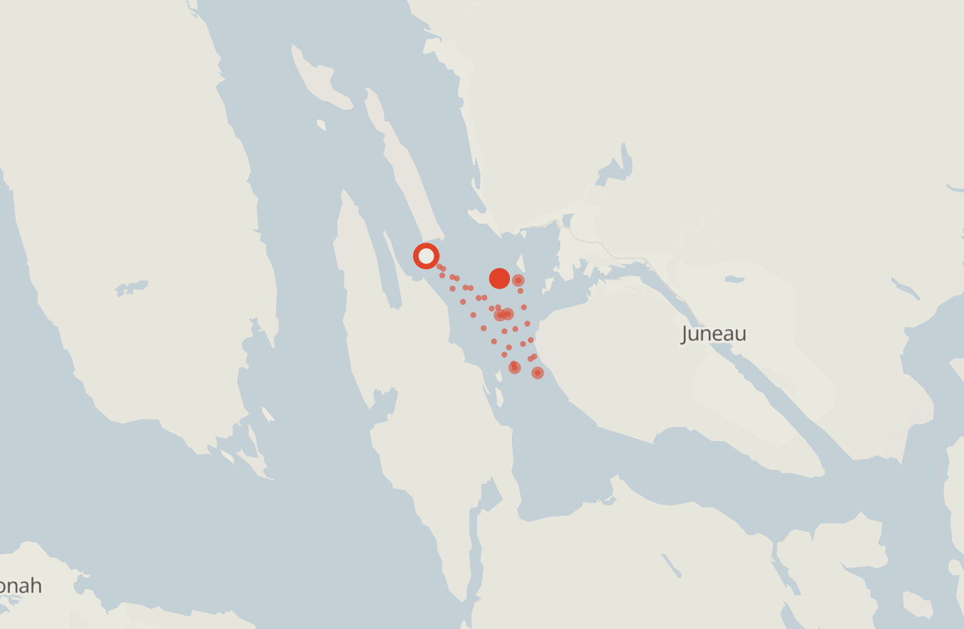 Activity map — real sighting points on an OpenStreetMap basemap
