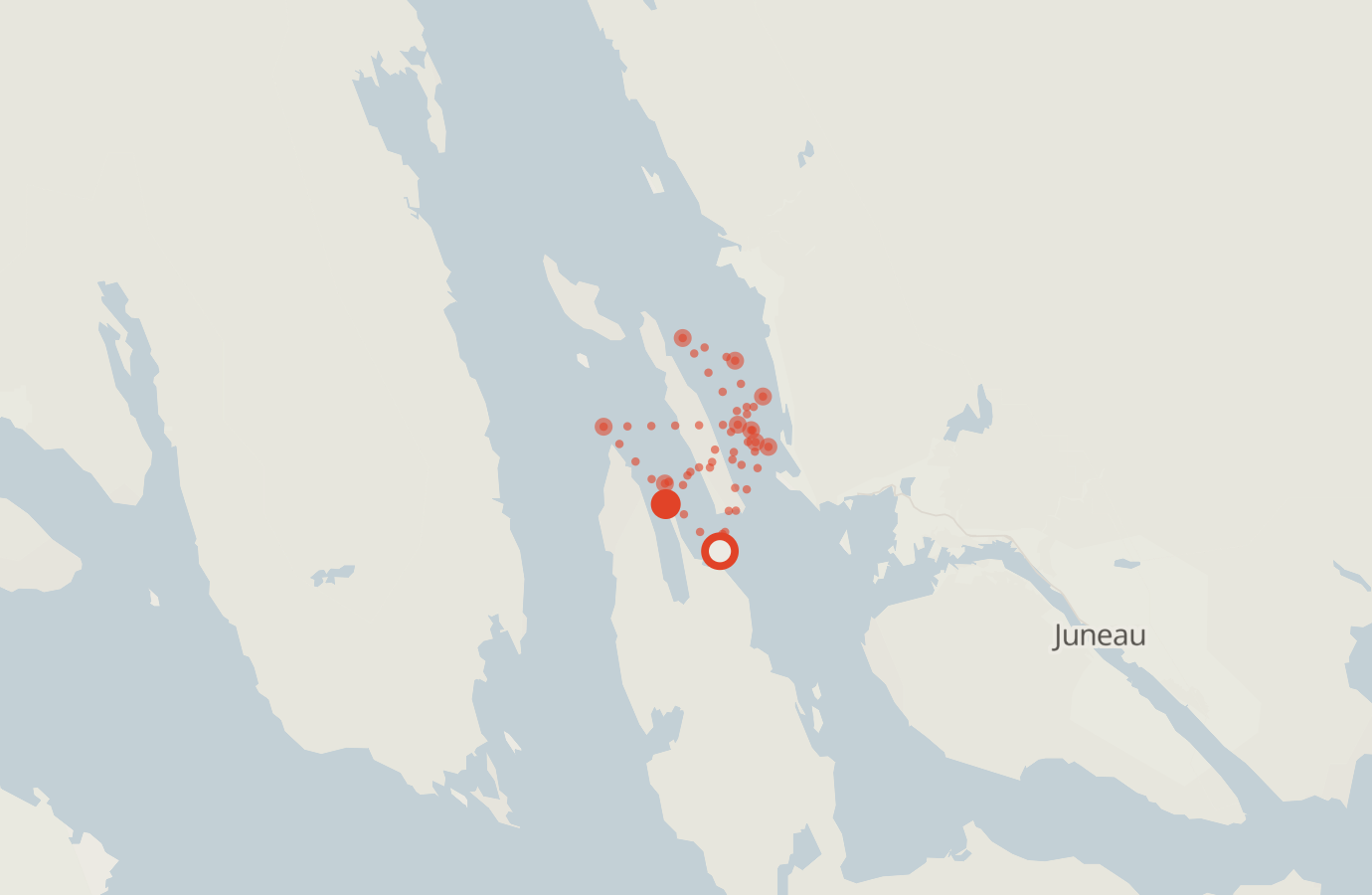 Activity map — real sighting points on an OpenStreetMap basemap