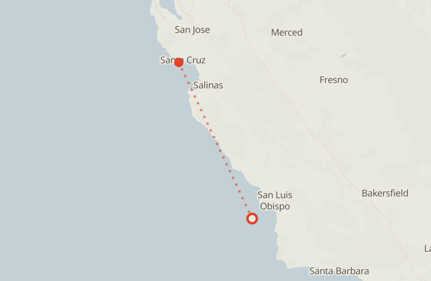 Activity map — real sighting points on an OpenStreetMap basemap