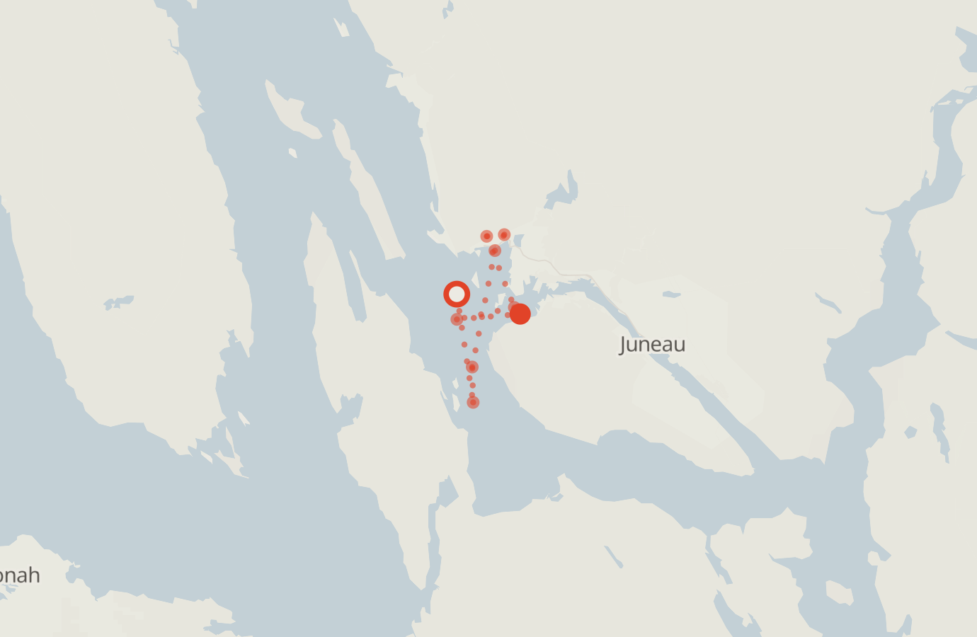 Activity map — real sighting points on an OpenStreetMap basemap
