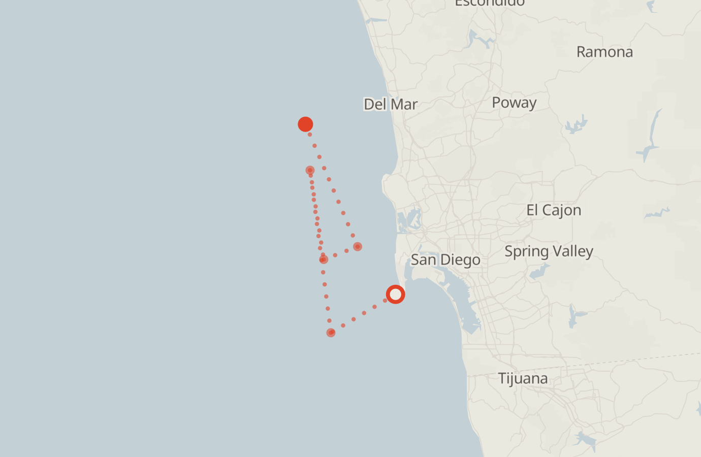 Activity map — real sighting points on an OpenStreetMap basemap