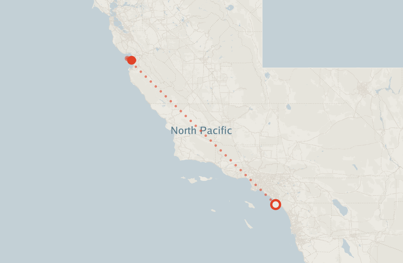 Activity map — real sighting points on an OpenStreetMap basemap