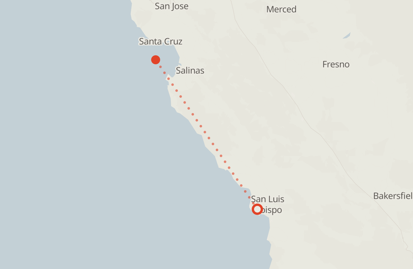 Activity map — real sighting points on an OpenStreetMap basemap