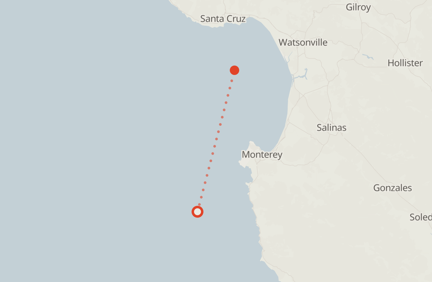 Activity map — real sighting points on an OpenStreetMap basemap