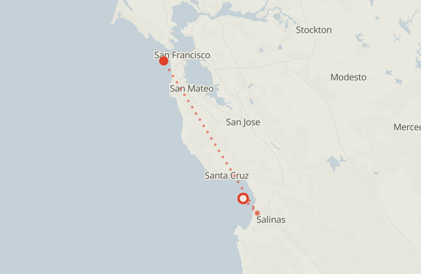 Activity map — real sighting points on an OpenStreetMap basemap