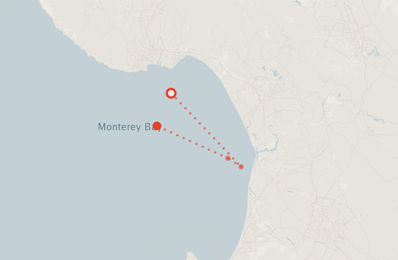 Activity map — real sighting points on an OpenStreetMap basemap