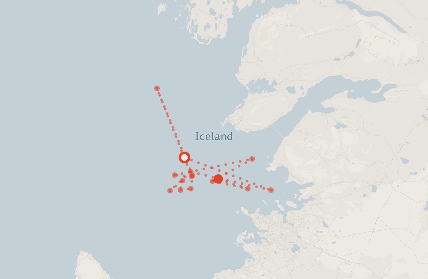 Activity map — real sighting points on an OpenStreetMap basemap