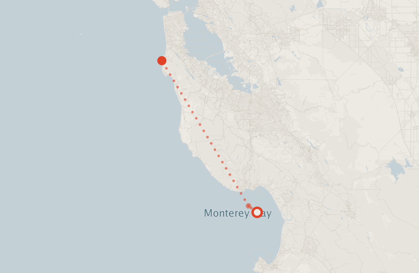 Activity map — real sighting points on an OpenStreetMap basemap