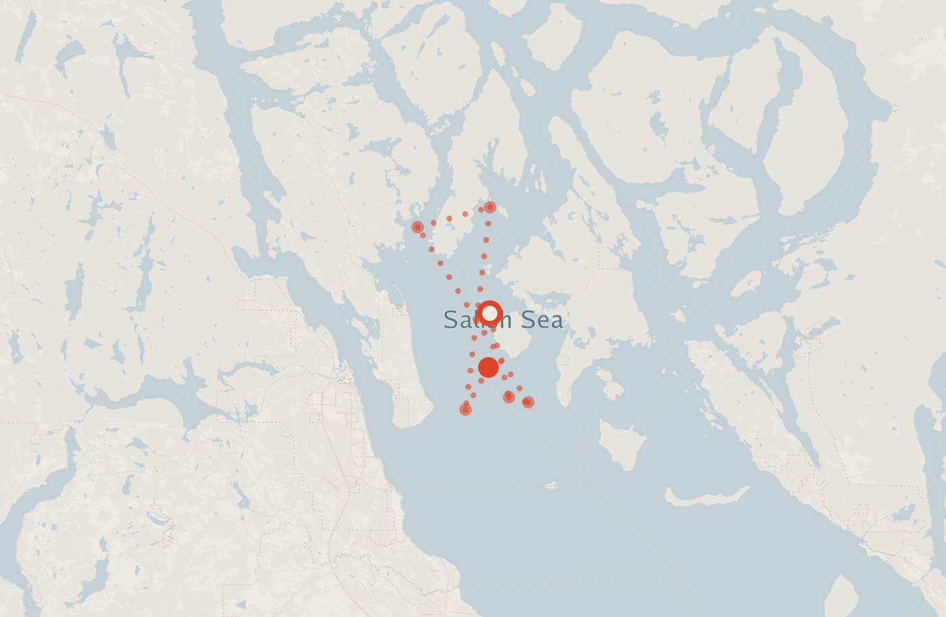 Activity map — real sighting points on an OpenStreetMap basemap