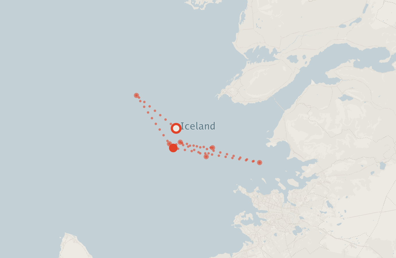 Activity map — real sighting points on an OpenStreetMap basemap