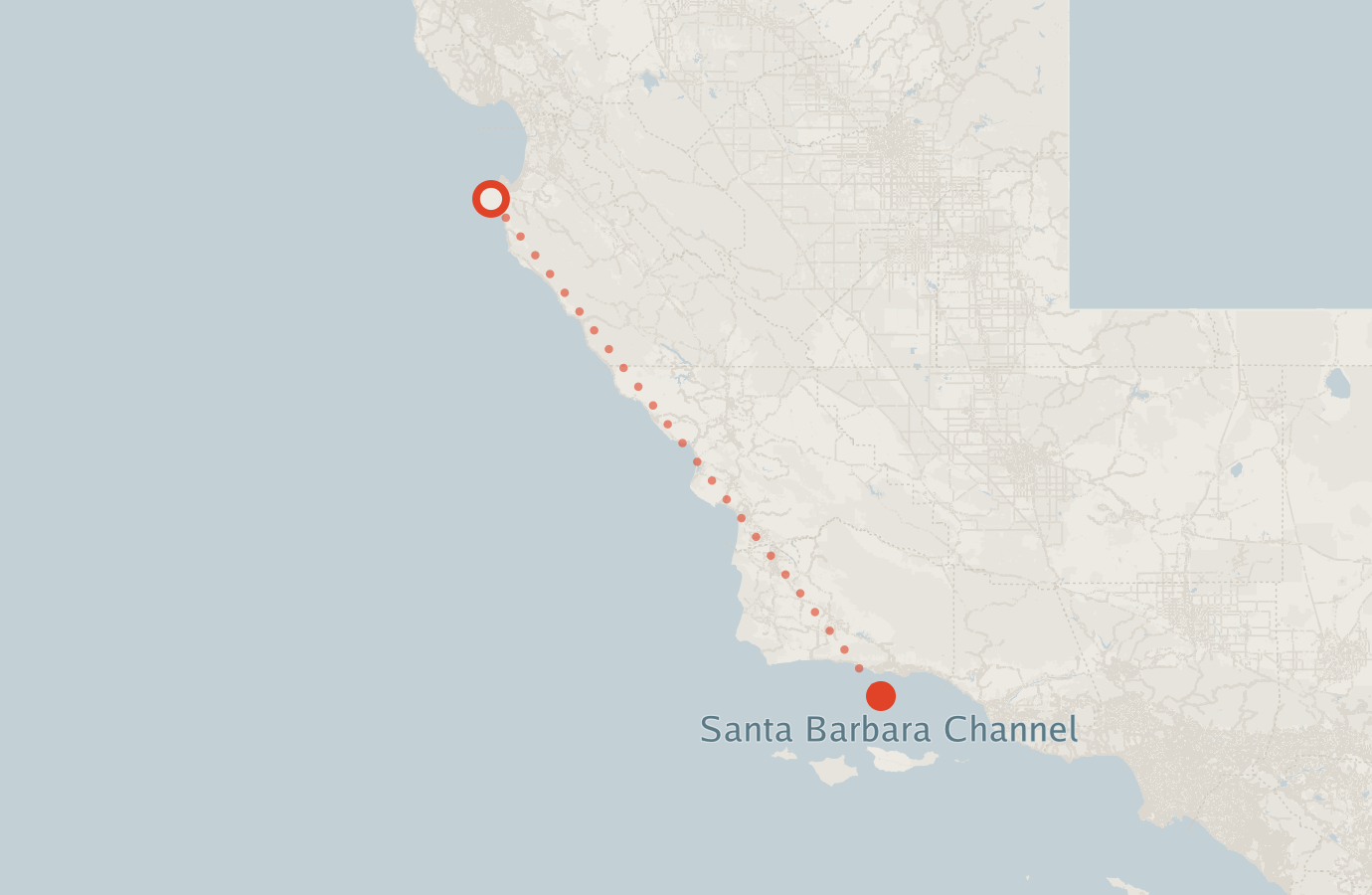 Activity map — real sighting points on an OpenStreetMap basemap