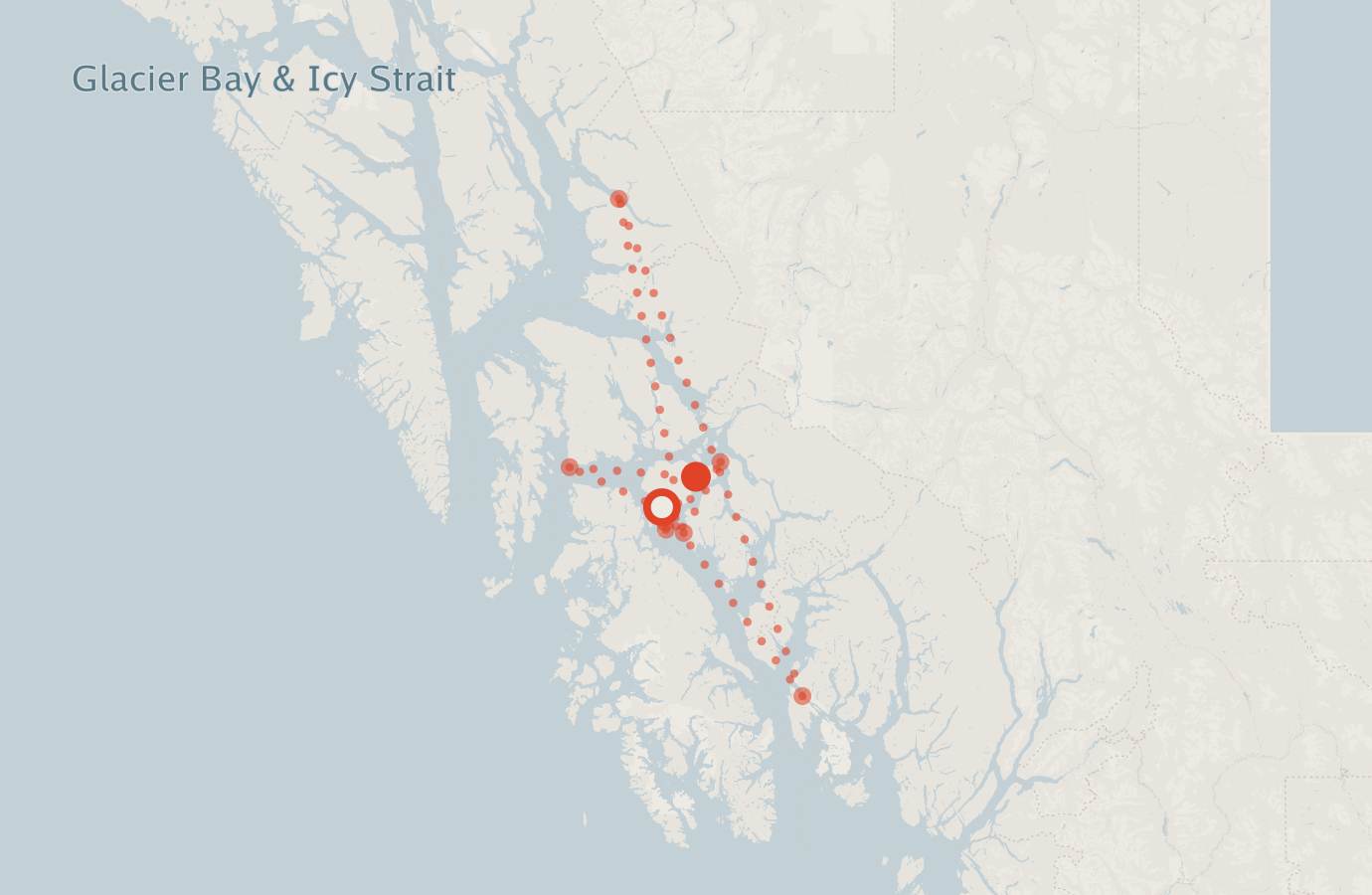 Activity map — real sighting points on an OpenStreetMap basemap