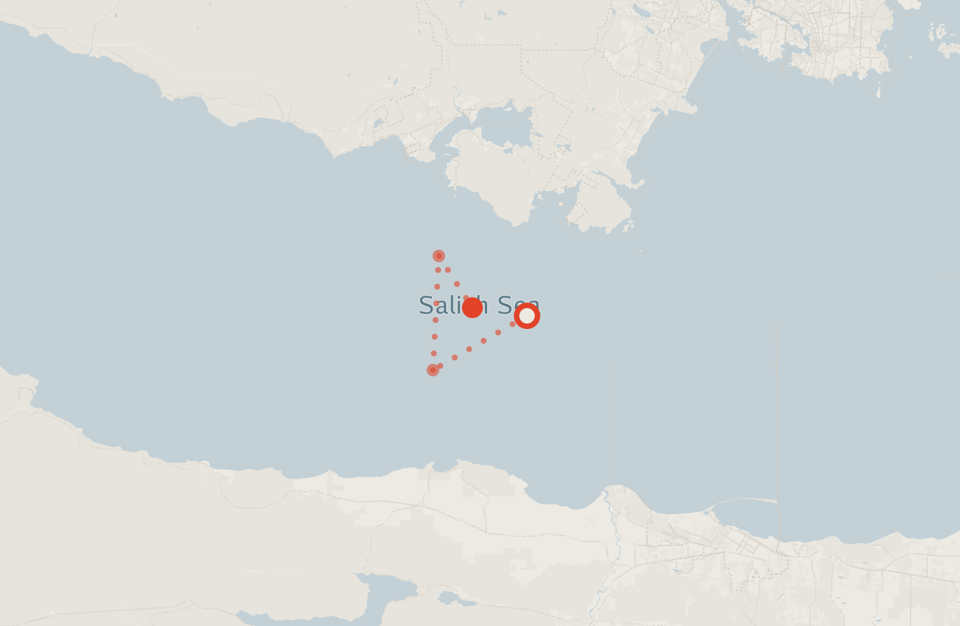 Activity map — real sighting points on an OpenStreetMap basemap