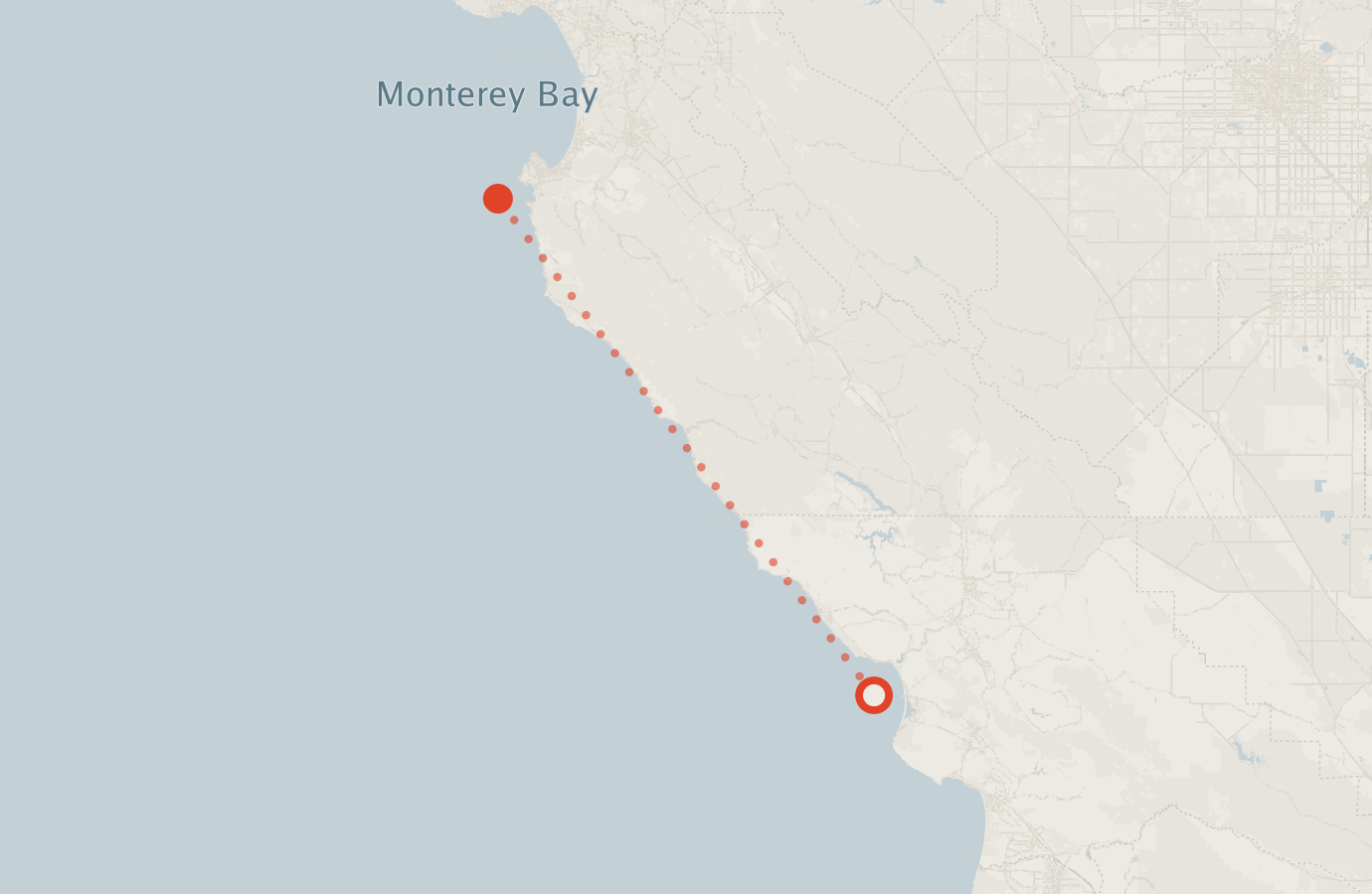 Activity map — real sighting points on an OpenStreetMap basemap