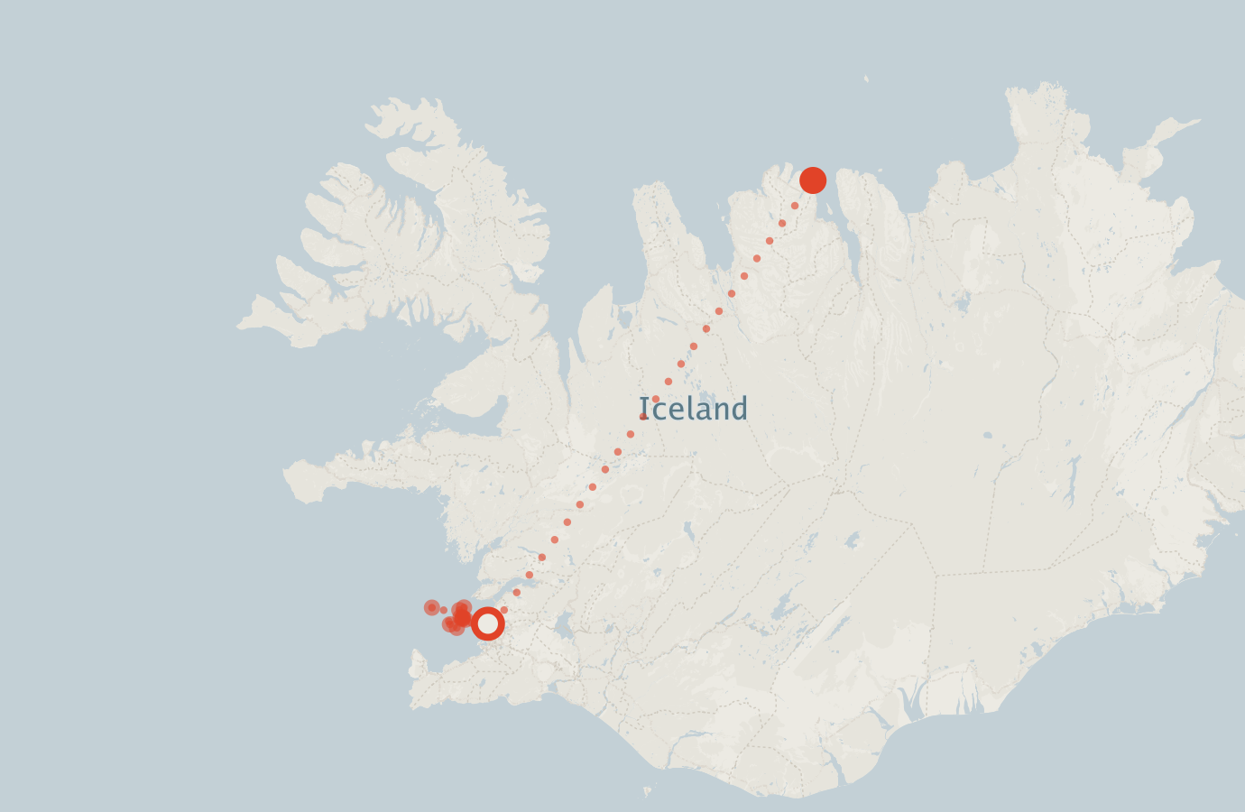 Activity map — real sighting points on an OpenStreetMap basemap