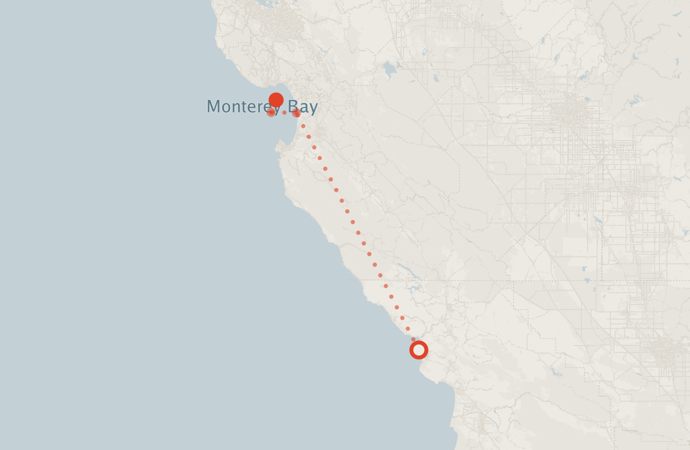 Activity map — real sighting points on an OpenStreetMap basemap