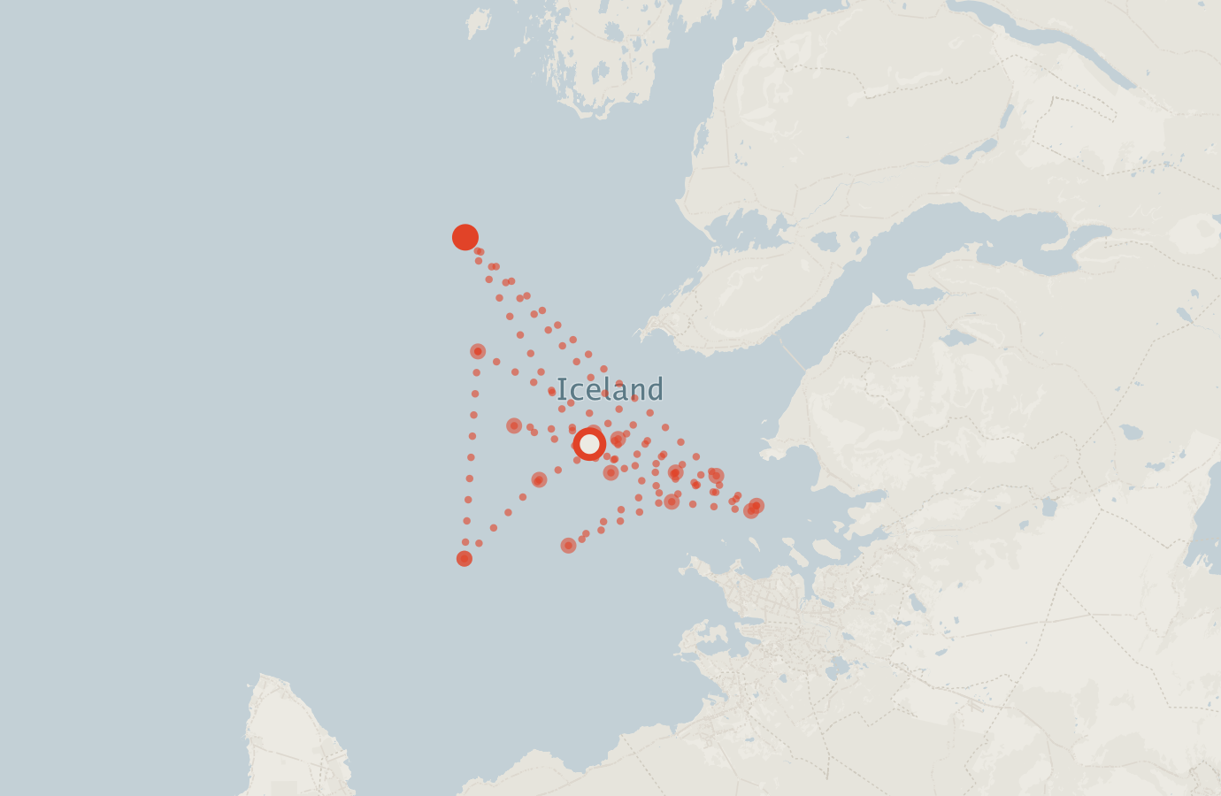 Activity map — real sighting points on an OpenStreetMap basemap