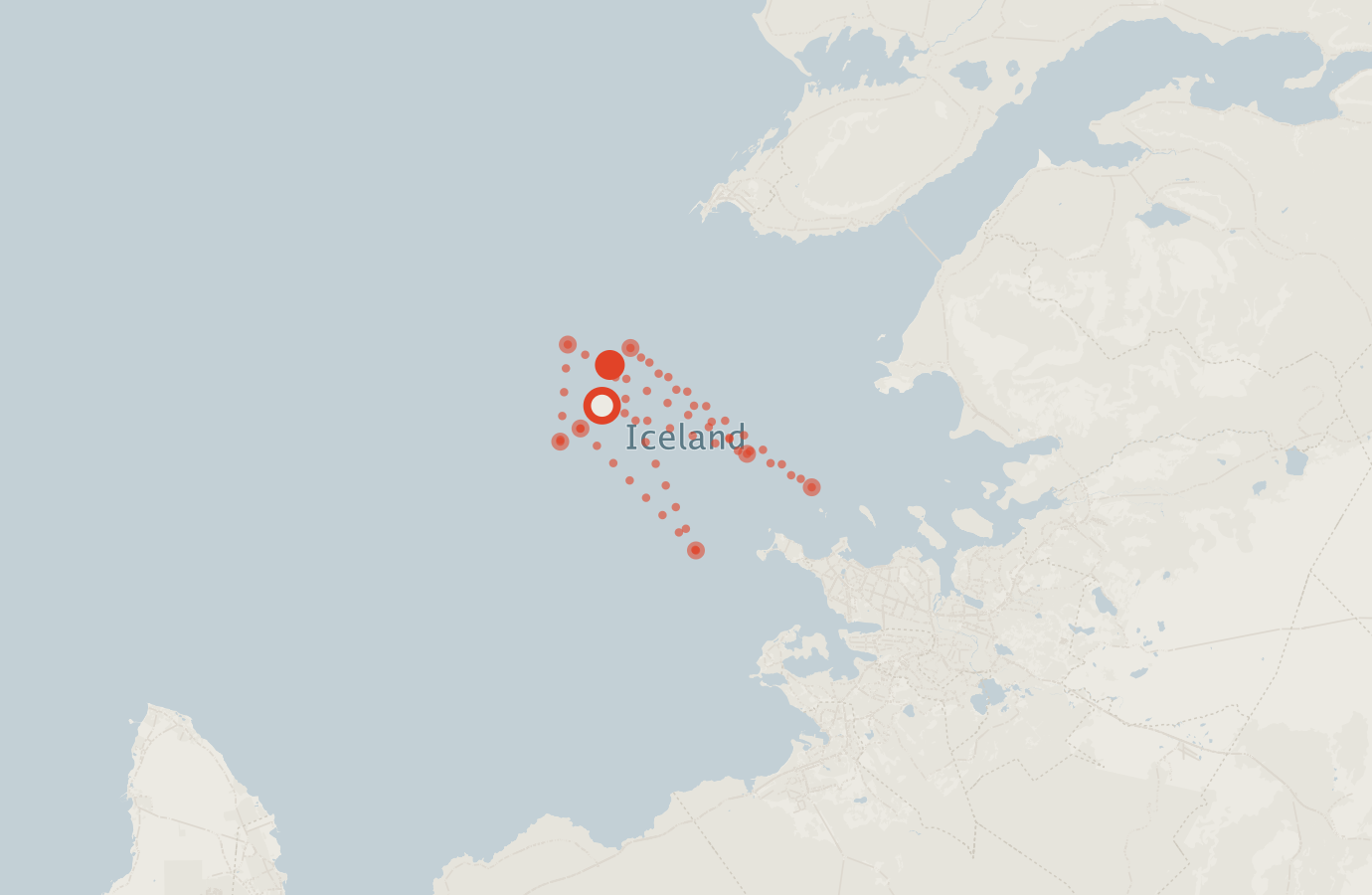 Activity map — real sighting points on an OpenStreetMap basemap