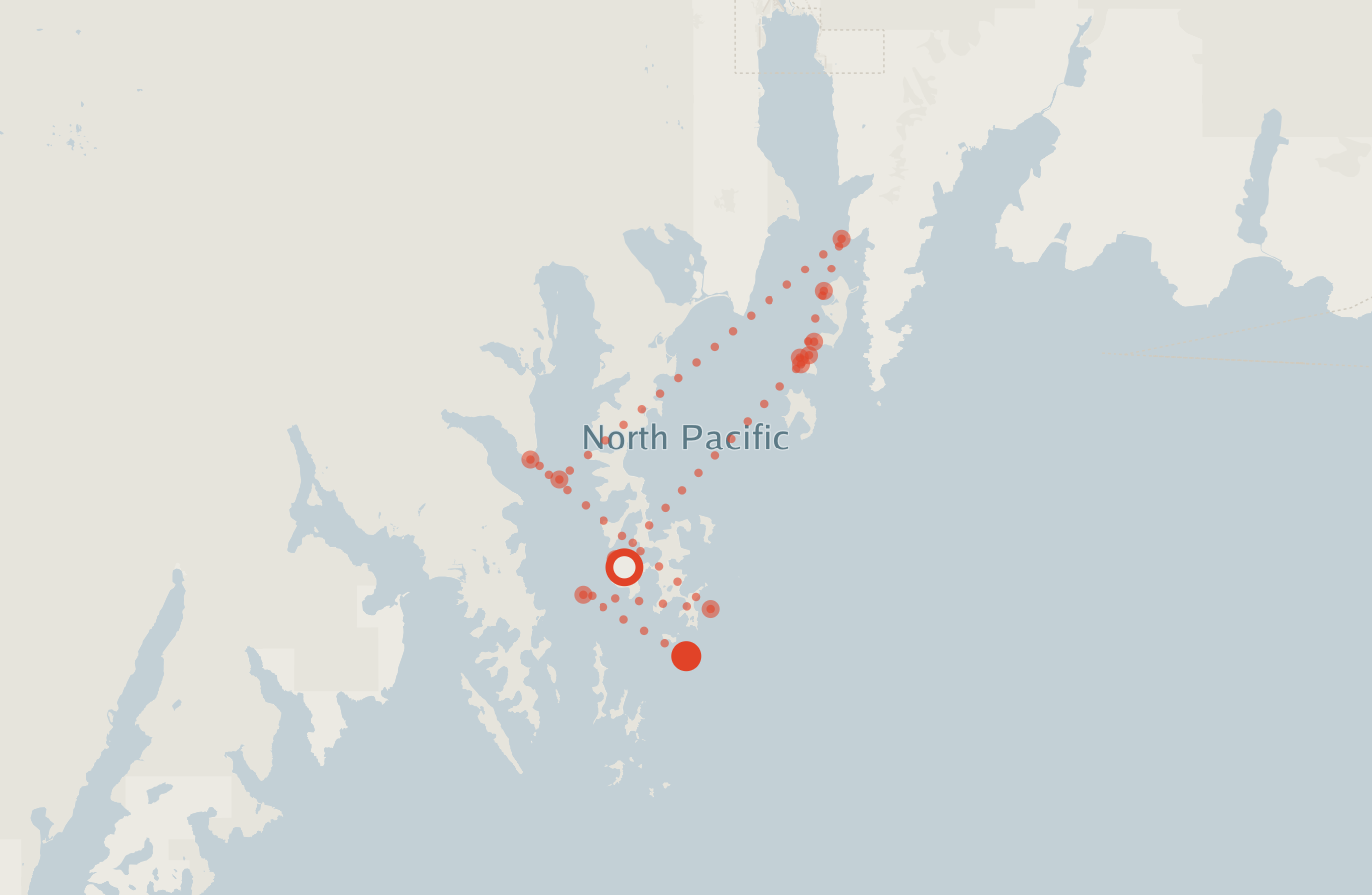 Activity map — real sighting points on an OpenStreetMap basemap