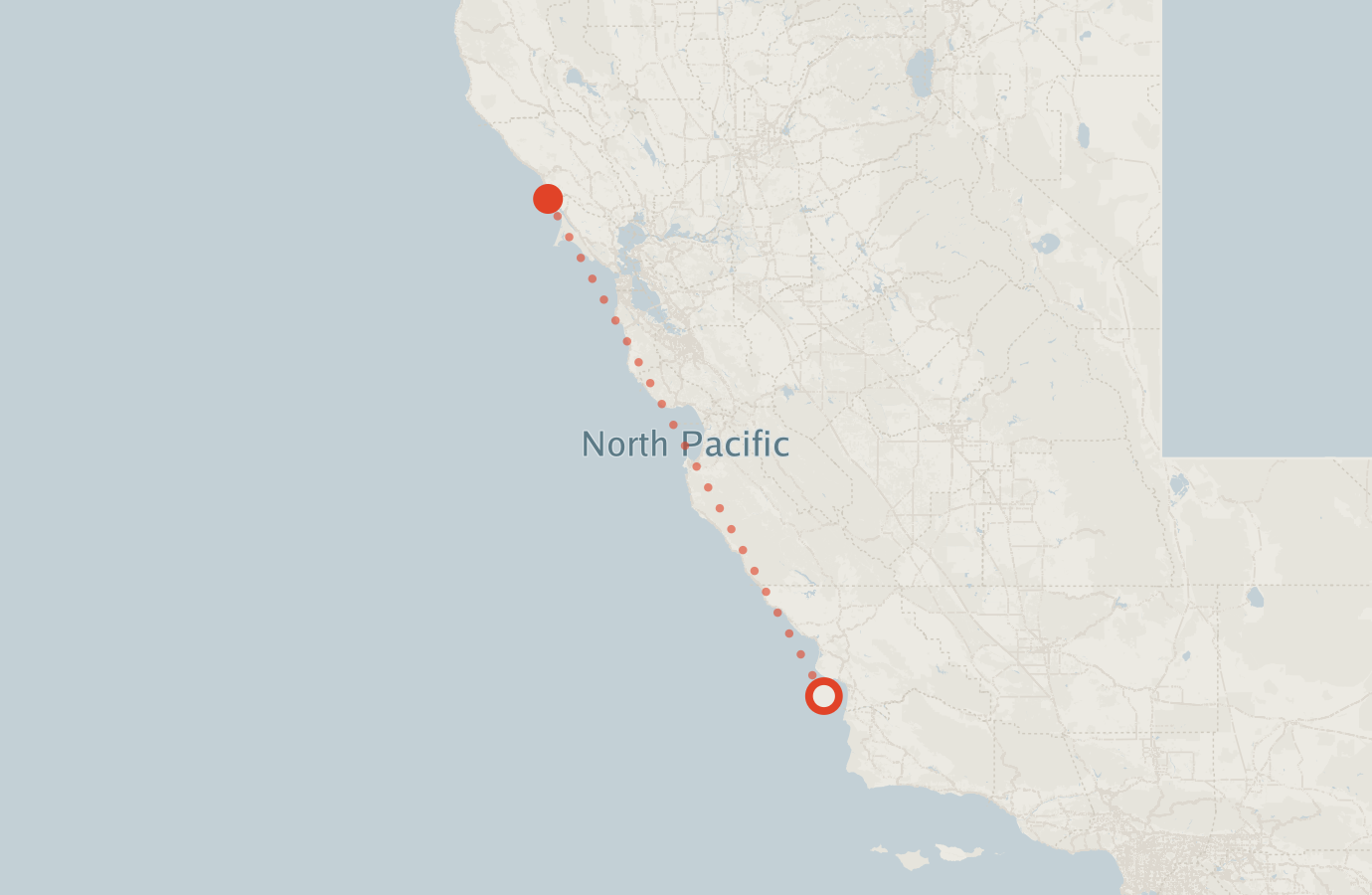 Activity map — real sighting points on an OpenStreetMap basemap