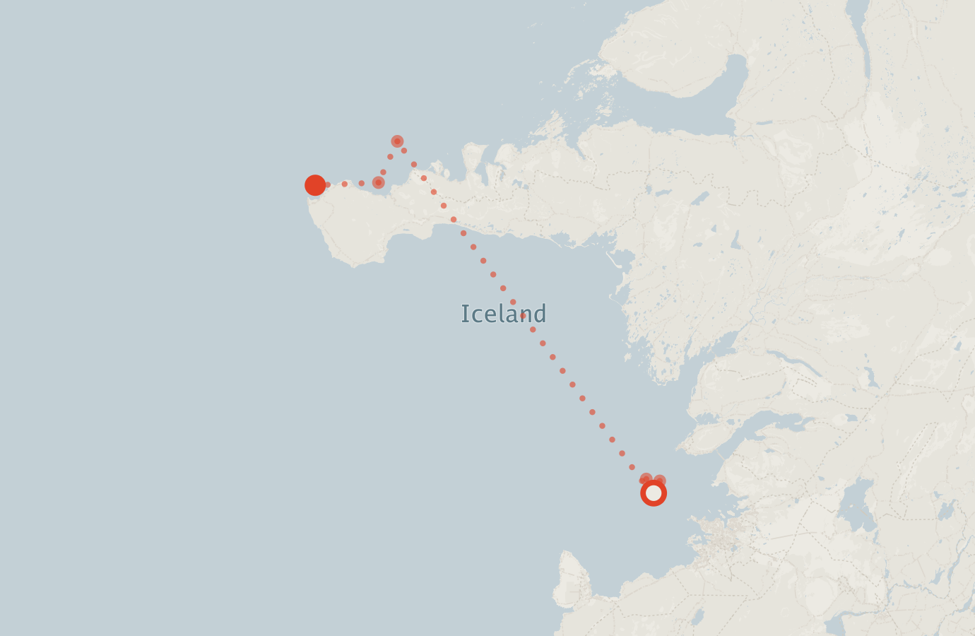 Activity map — real sighting points on an OpenStreetMap basemap