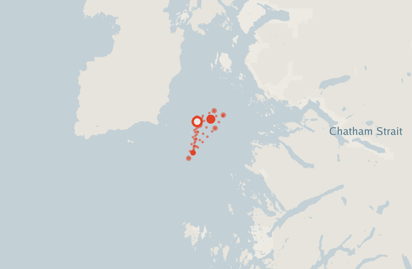 Activity map — real sighting points on an OpenStreetMap basemap