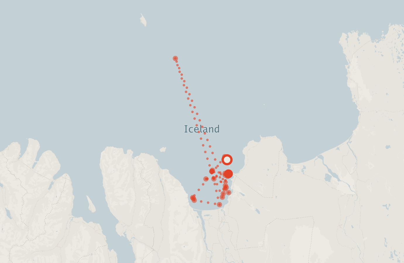 Activity map — real sighting points on an OpenStreetMap basemap