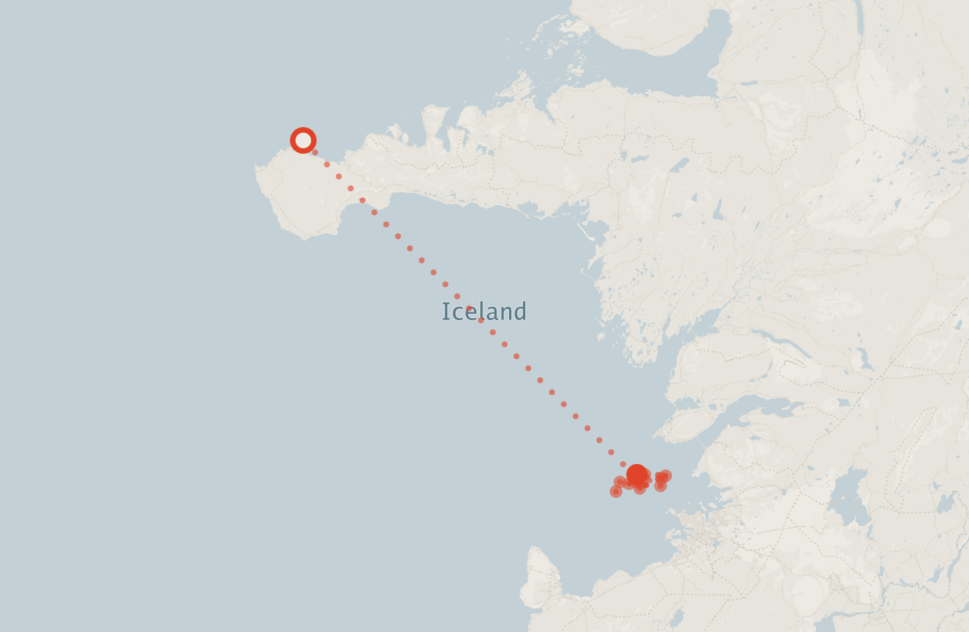 Activity map — real sighting points on an OpenStreetMap basemap