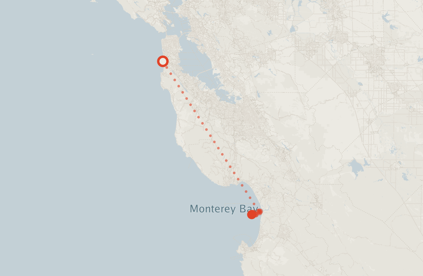 Activity map — real sighting points on an OpenStreetMap basemap