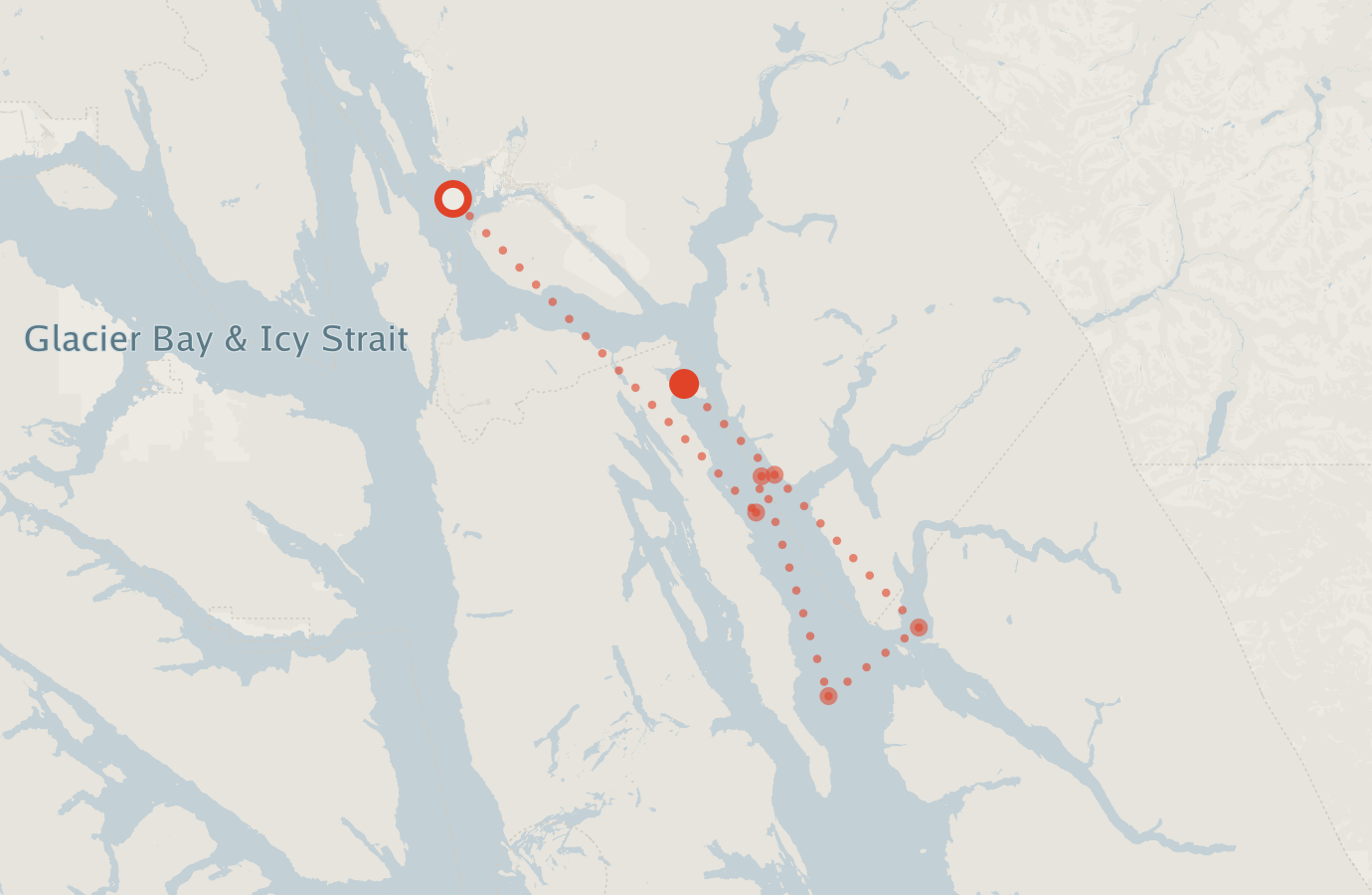 Activity map — real sighting points on an OpenStreetMap basemap