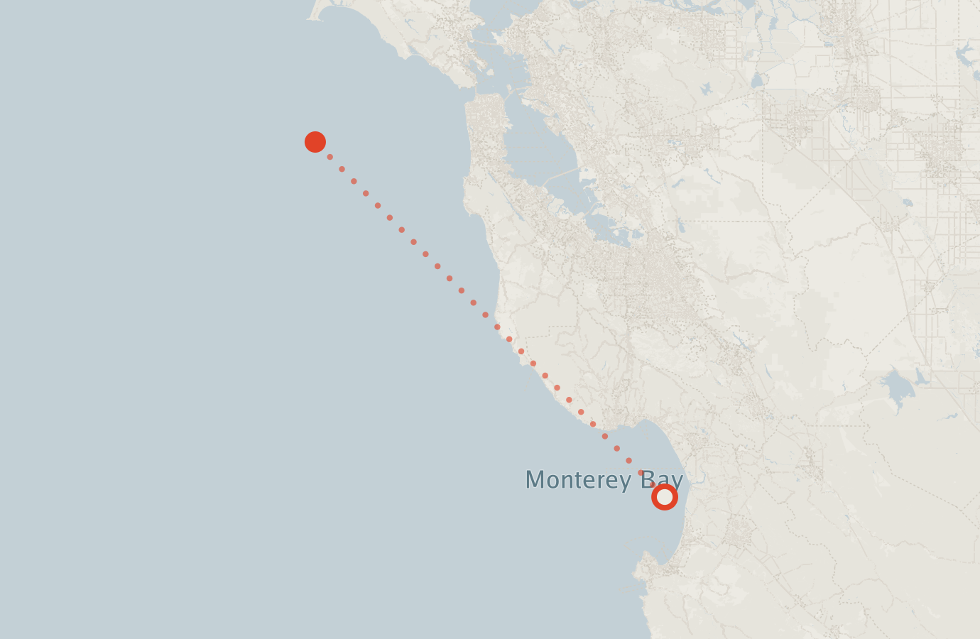 Activity map — real sighting points on an OpenStreetMap basemap