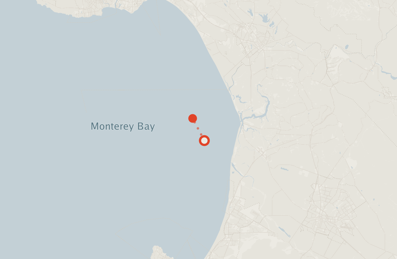 Activity map — real sighting points on an OpenStreetMap basemap