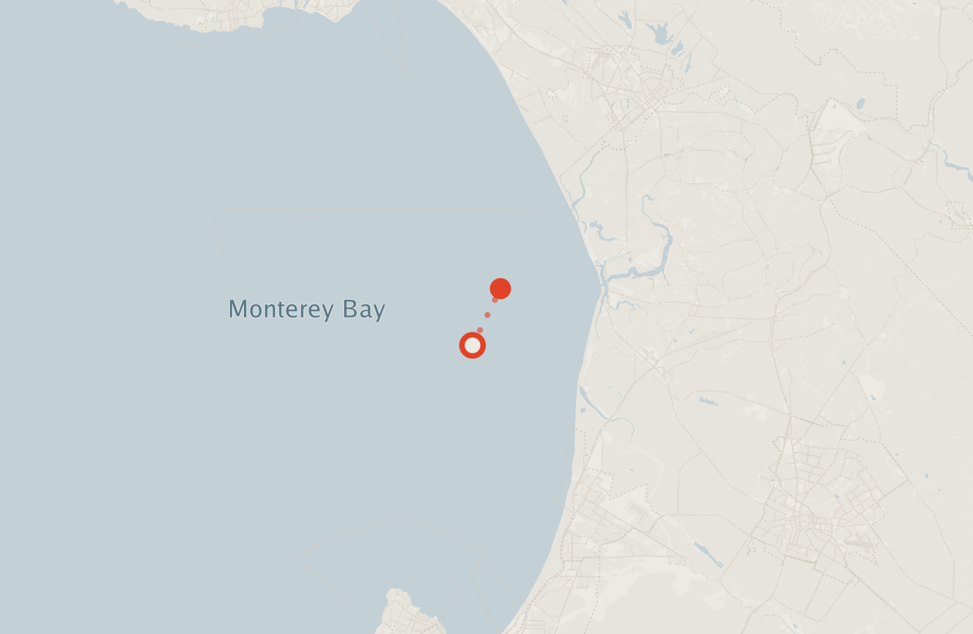 Activity map — real sighting points on an OpenStreetMap basemap