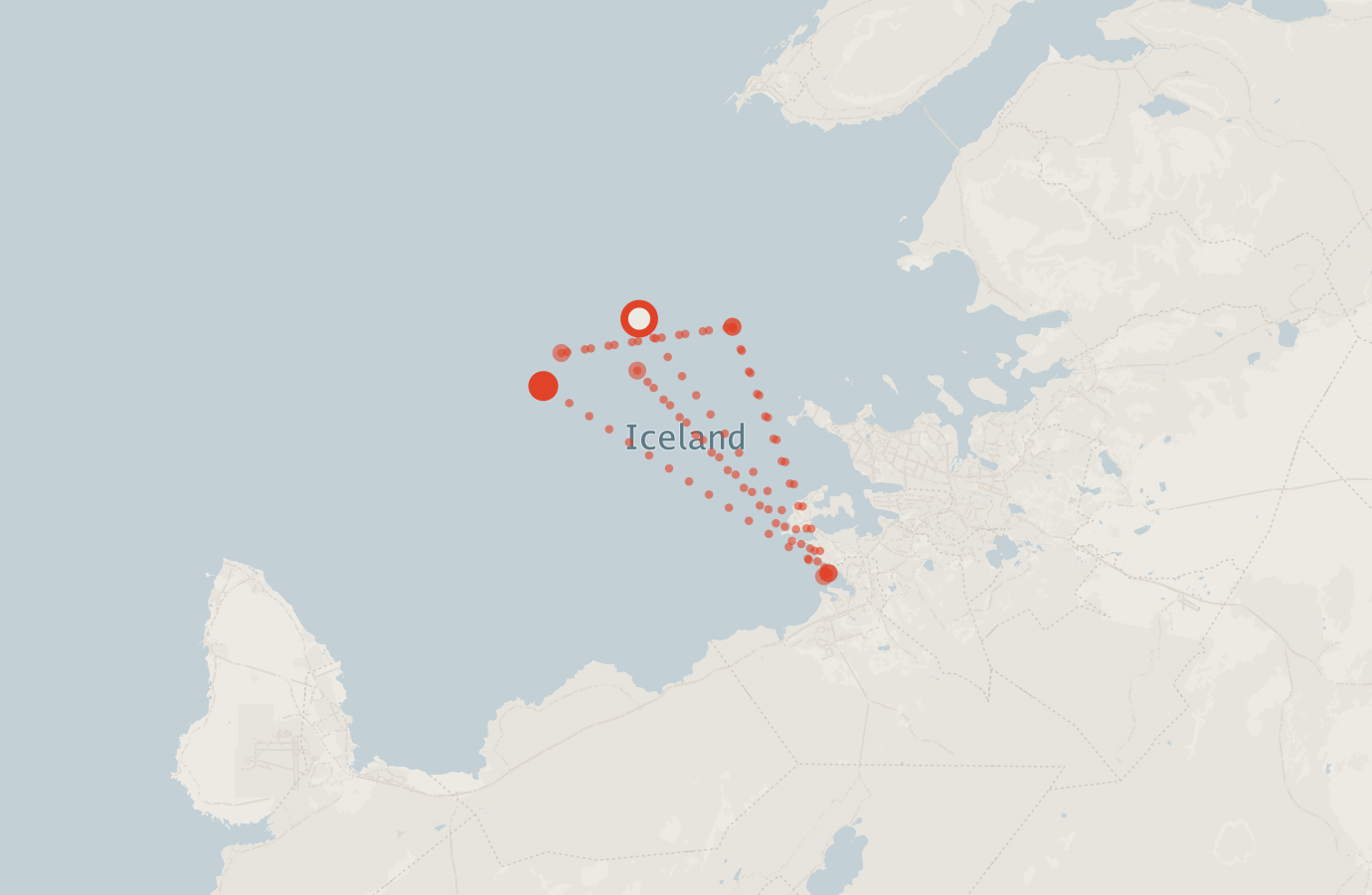 Activity map — real sighting points on an OpenStreetMap basemap